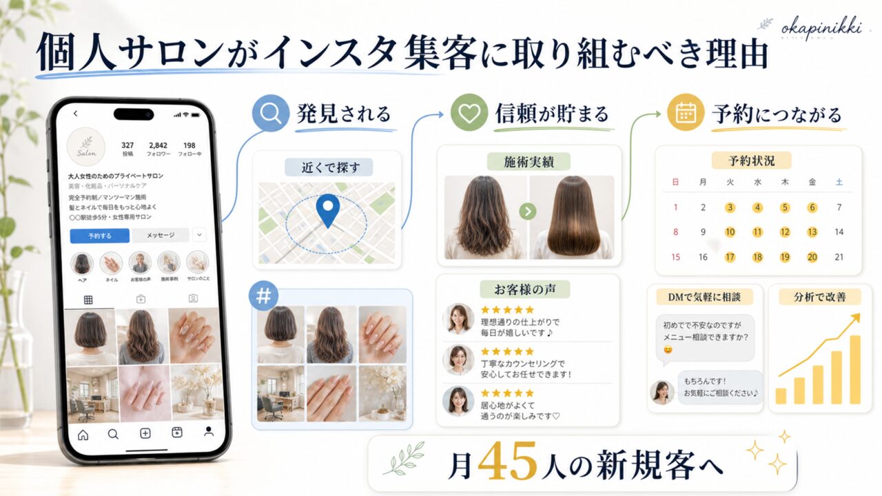 個人サロンがインスタ集客に取り組むべき理由の図解