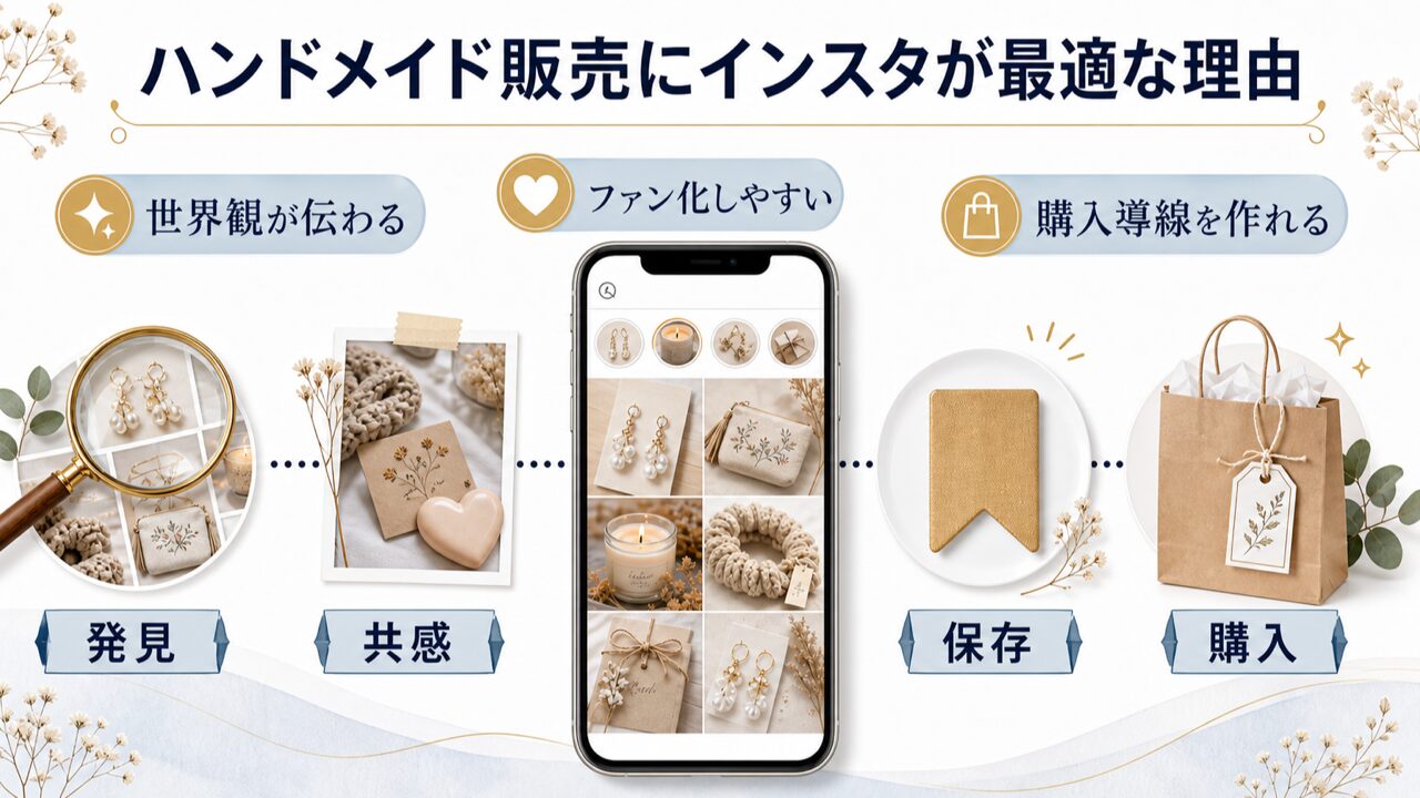 ハンドメイド販売にインスタが最適な理由の図解