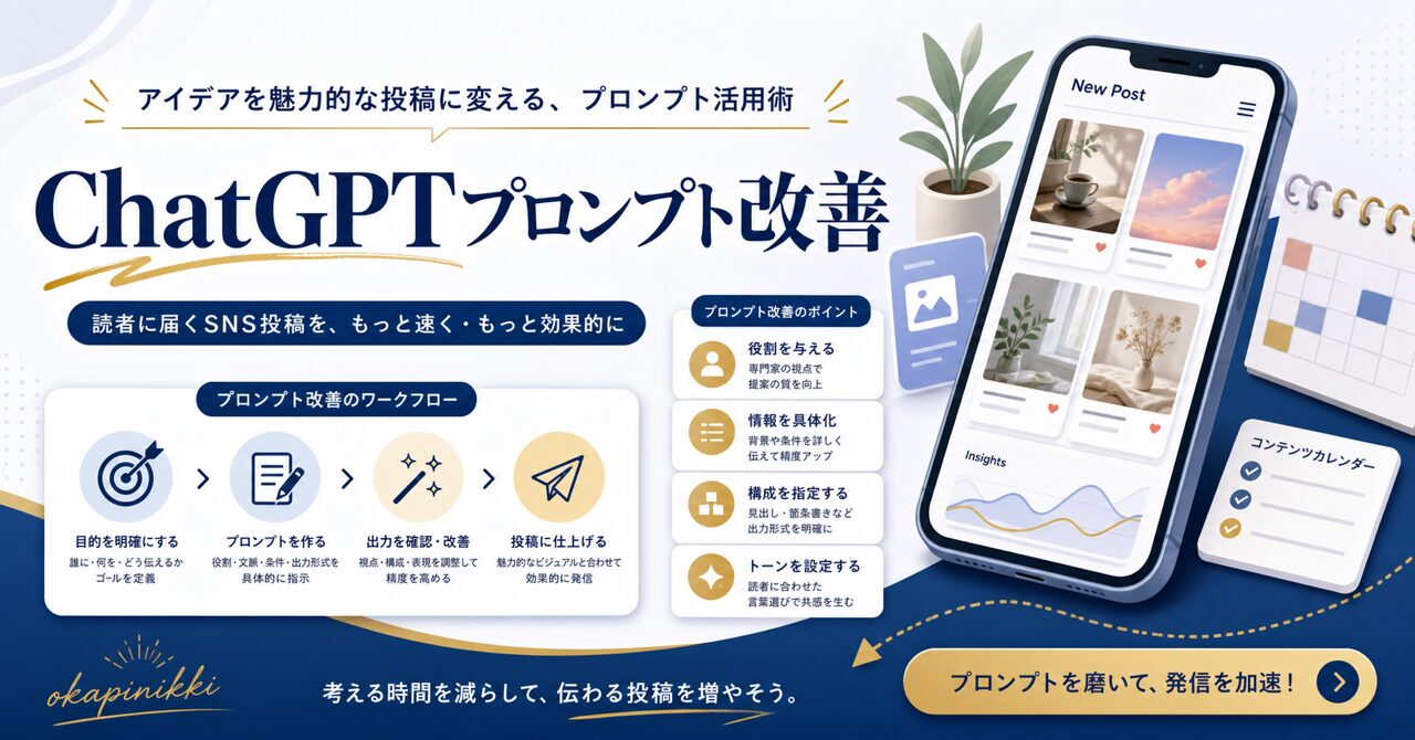 ChatGPTでインスタ投稿を作成する方法|すぐ使えるプロンプト20選のアイキャッチ