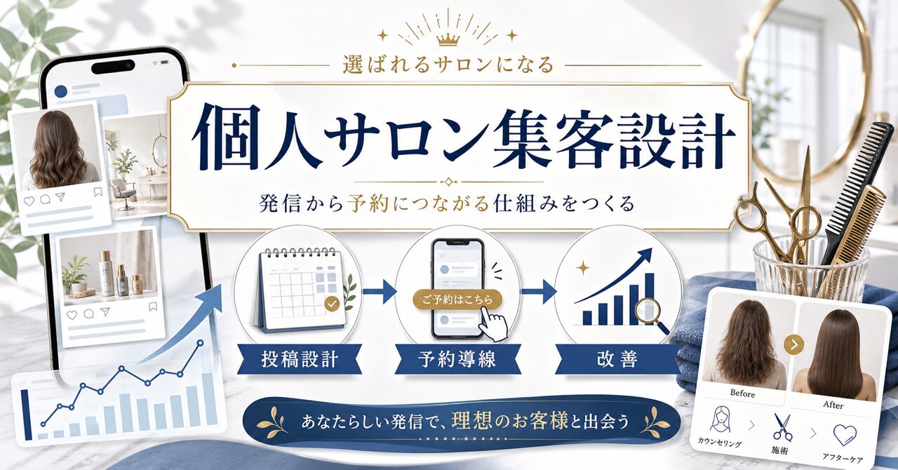 個人サロンのインスタ集客完全ガイド｜新規客を月45人に増やした方法のアイキャッチ