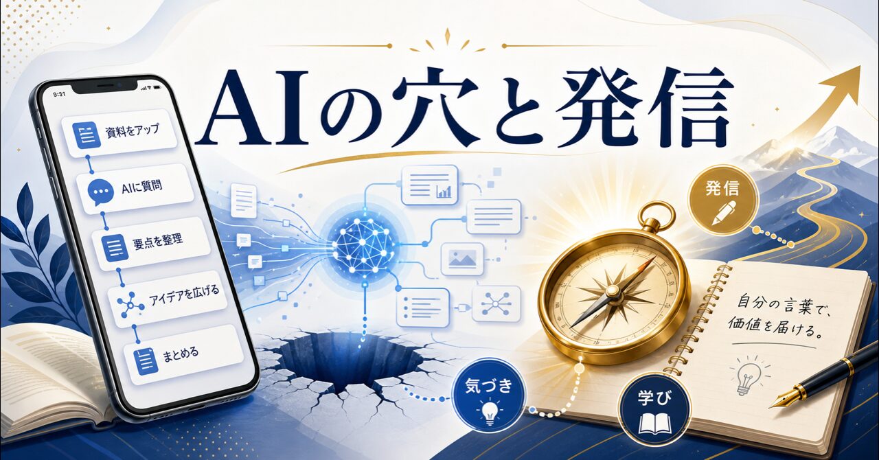 NotebookLMで気づいたAIの穴と発信の本質のアイキャッチ