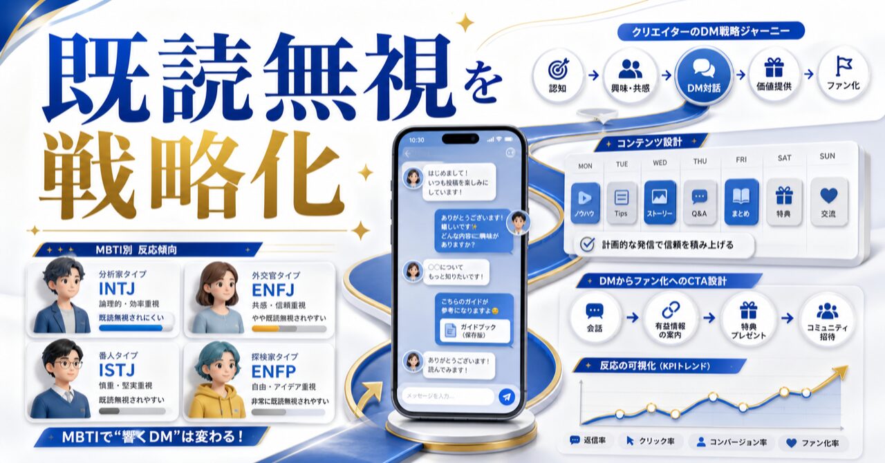 既読無視の回数はMBTIで3倍差!DM戦略に活かす方法のアイキャッチ