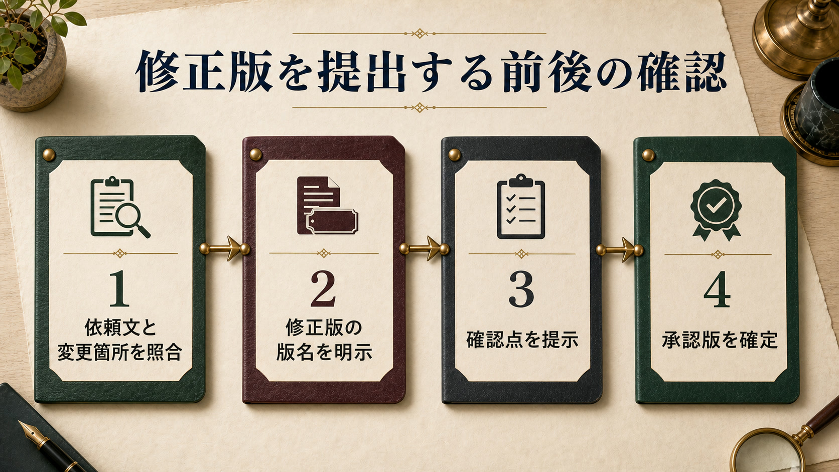 修正版を提出する前後の確認の図解