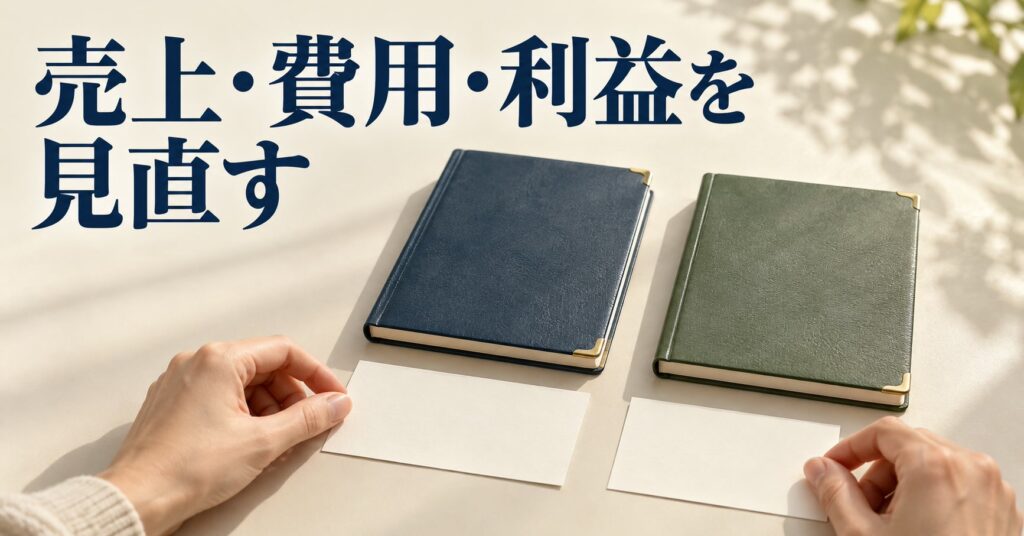 売上と費用を分けて利益を見直すSNS事業の場面